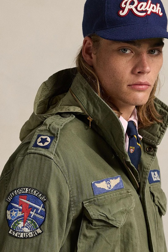 Polo Ralph Lauren kurtka bawełniana Icnc Fld Jkt Lined Field zielony 710961616
