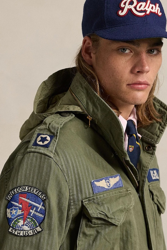 Polo Ralph Lauren kurtka bawełniana Icnc Fld Jkt Lined Field zielony 710961616