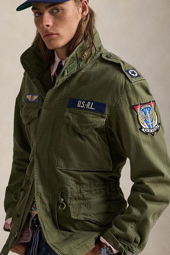 Polo Ralph Lauren kurtka bawełniana Icnc Fld Jkt Lined Field 710961616 zielony