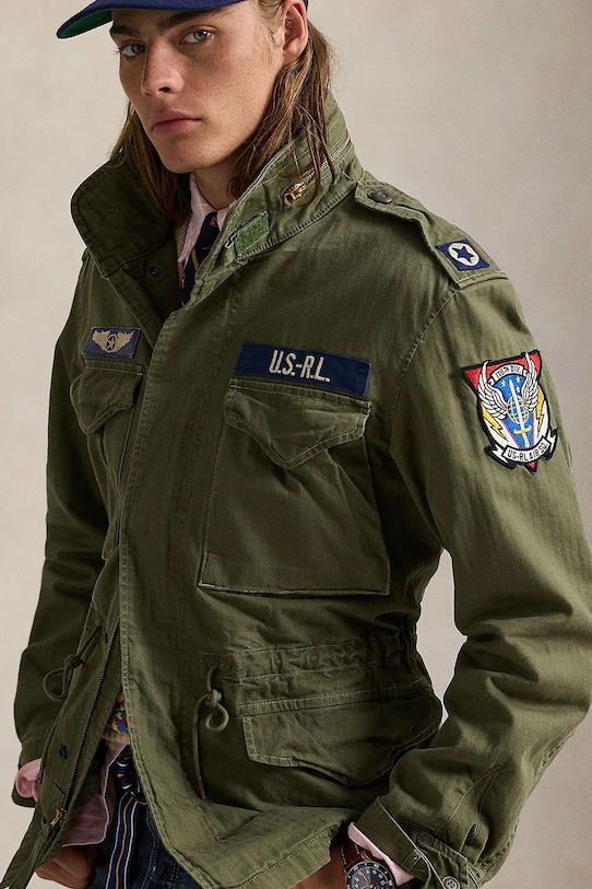 Polo Ralph Lauren kurtka bawełniana Icnc Fld Jkt Lined Field 710961616 zielony