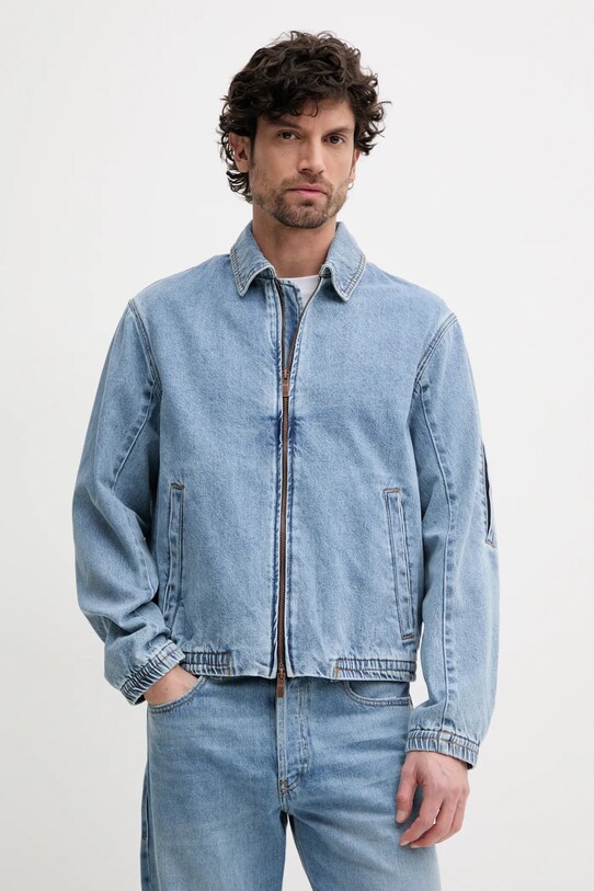 Armani Exchange kurtka jeansowa bez kaptura niebieski XM000383.AF13367