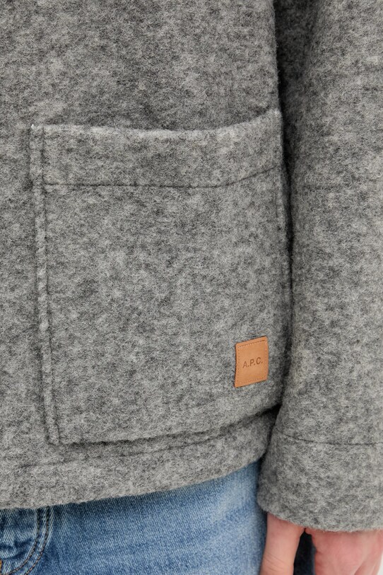 A.P.C. kurtka koszulowa wełniana veste thais WOAQS.M02912 szary