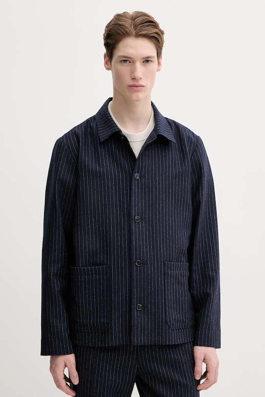 Volnena jakna A.P.C. veste kerlouan doublee Rahlo izolirana mornarsko modra WOARO.H03208