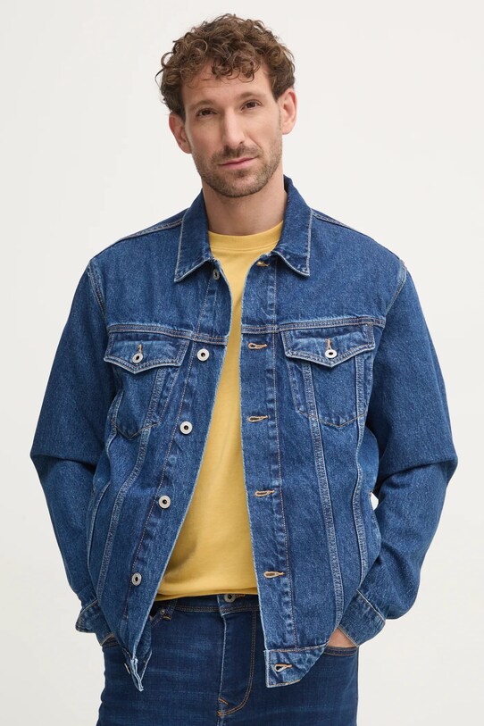 Džínová bunda Pepe Jeans REGULAR JACKET riflovina námořnická modř PM402715HW5