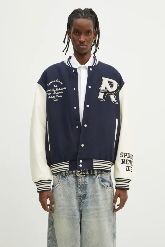 Vlněná bomber bunda Represent Owners Club Varsity Jacket vlna námořnická modř MLM100231.11