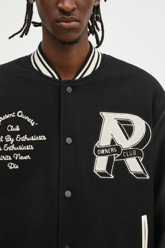 Represent jacheta bomber din lana Owners Club Varsity Jacket negru MLM100231.01