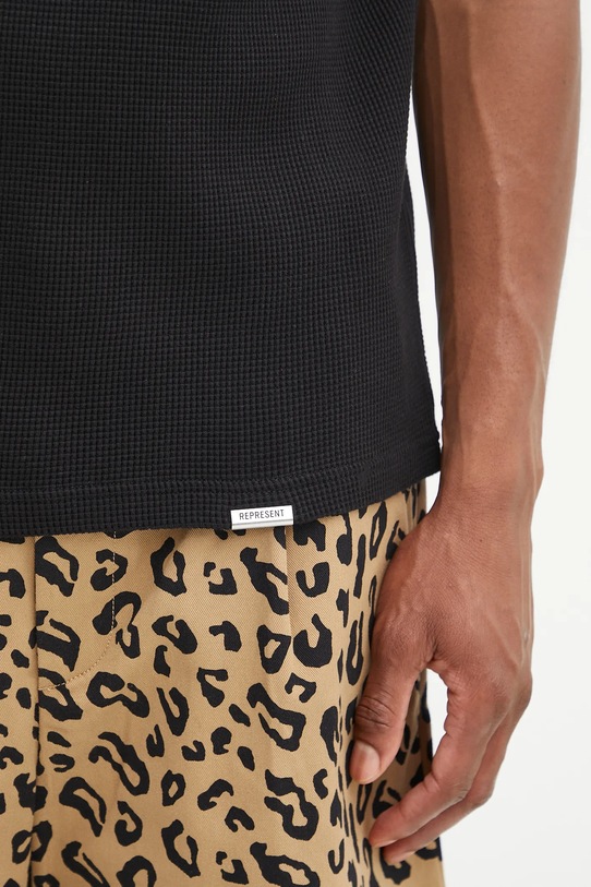 Pamučna majica Represent Waffle Vest crna MLM4186.01