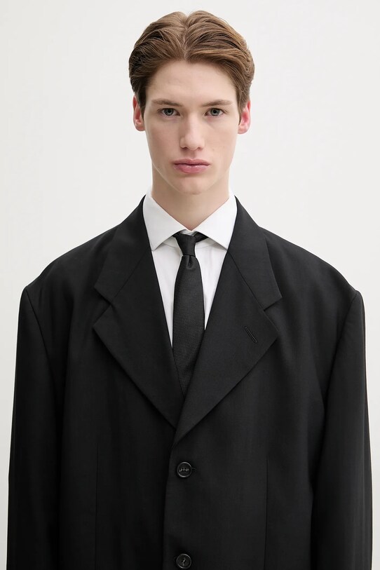 Шерстяной пиджак MM6 Maison Margiela SH0BN0011 чёрный