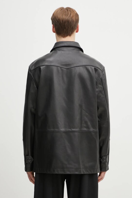 Îmbrăcăminte MM6 Maison Margiela geaca de piele SH0AM0045 negru