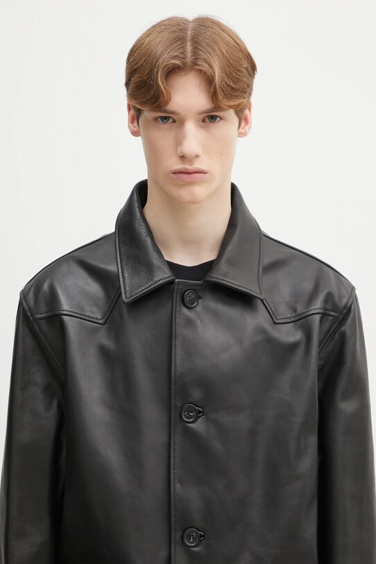MM6 Maison Margiela geaca de piele negru SH0AM0045