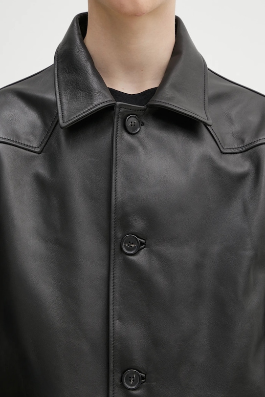 Kožna jakna MM6 Maison Margiela SH0AM0045 crna