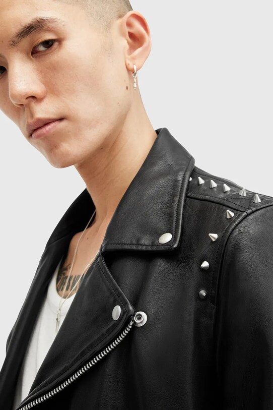 Kožená bunda AllSaints CROW M053LB
