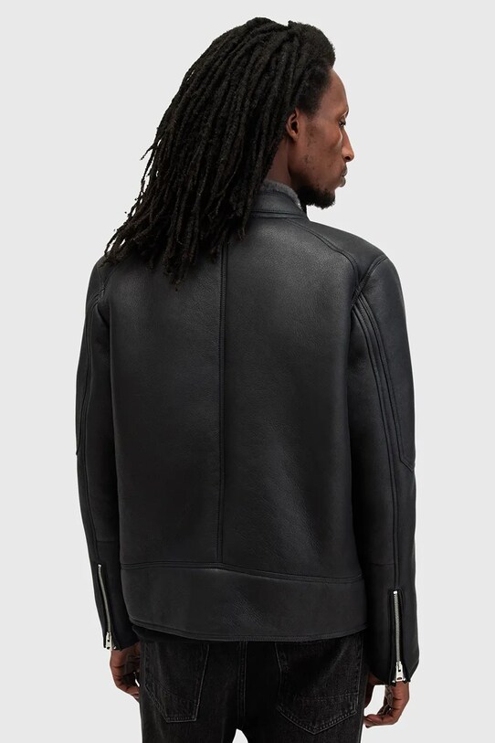 Kožená bunda AllSaints HAYWARD M057LB čierna