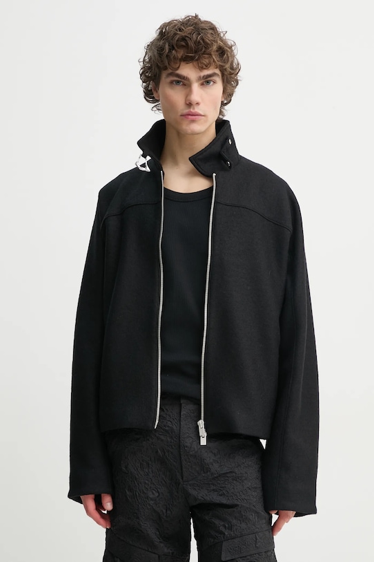 Heliot Emil geaca de lana cu captuseala negru SS25.M.02.146.BLK01