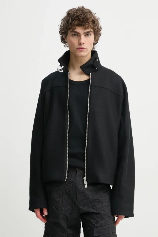 Heliot Emil wool jacket Planet friendly black SS25.M.02.146.BLK01