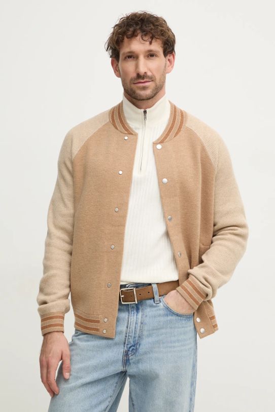 Hackett London cardigan cu modele bej HM703278