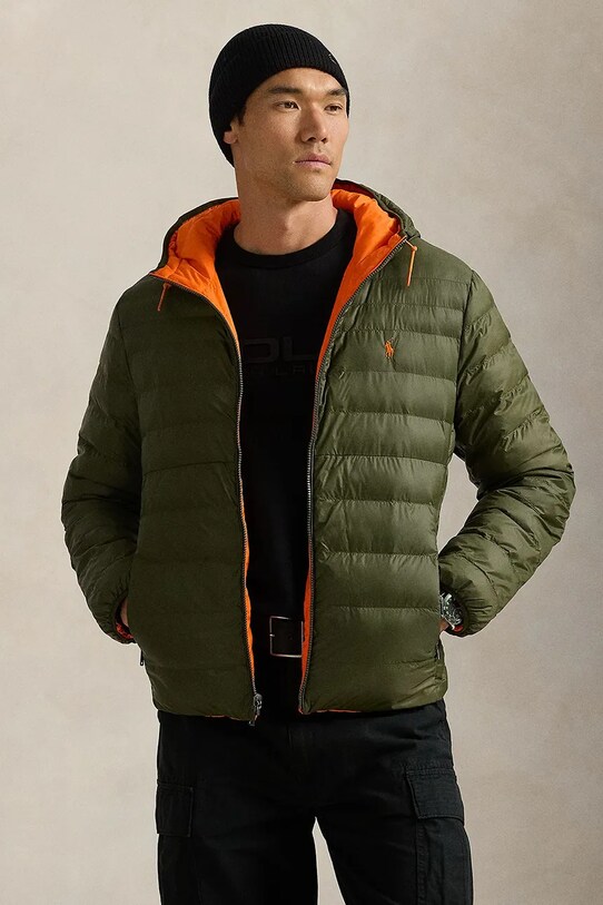 Двостороння куртка Polo Ralph Lauren Rev Terra з капюшоном зелений 710955635