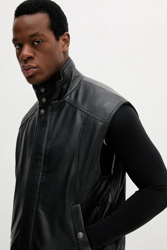 Kožená vesta Versace Jeans Couture černá 78GAVP00.CPPS3