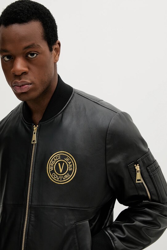 Шкіряна куртка Versace Jeans Couture чорний 78GAVP06.CPPS3