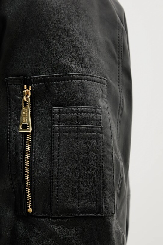 Versace Jeans Couture bőr bomberdzseki 78GAVP06.CPPS3 fekete