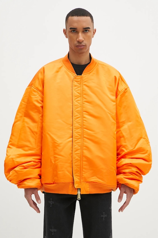 VETEMENTS jacket Oversized Leather Bomber UA66JA200B black SS25