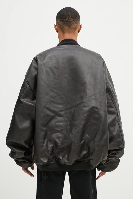 VETEMENTS jacket Oversized Leather Bomber UA66JA200B black