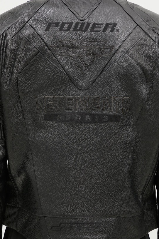 VETEMENTS kurtka Pro Racing Leather UA66JA220B czarny