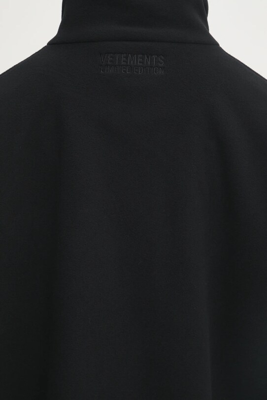 Μπουφάν VETEMENTS Metal Sleeeves Fleece UA66JA380B μαύρο