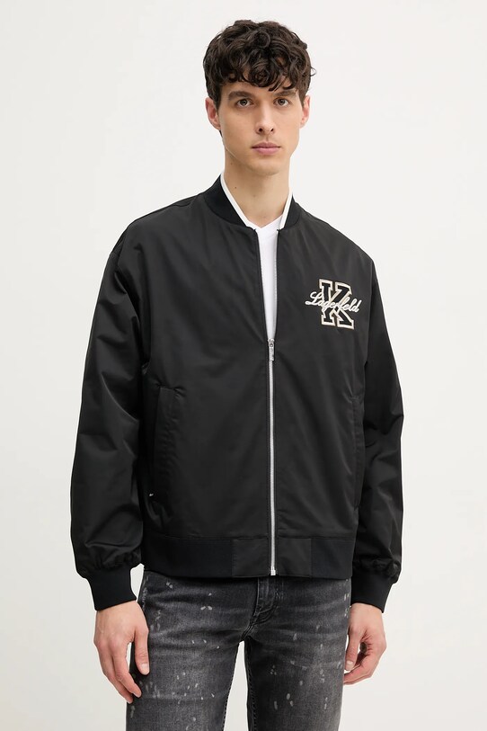 Karl Lagerfeld geacă bomber cu captuseala negru 552533.505006