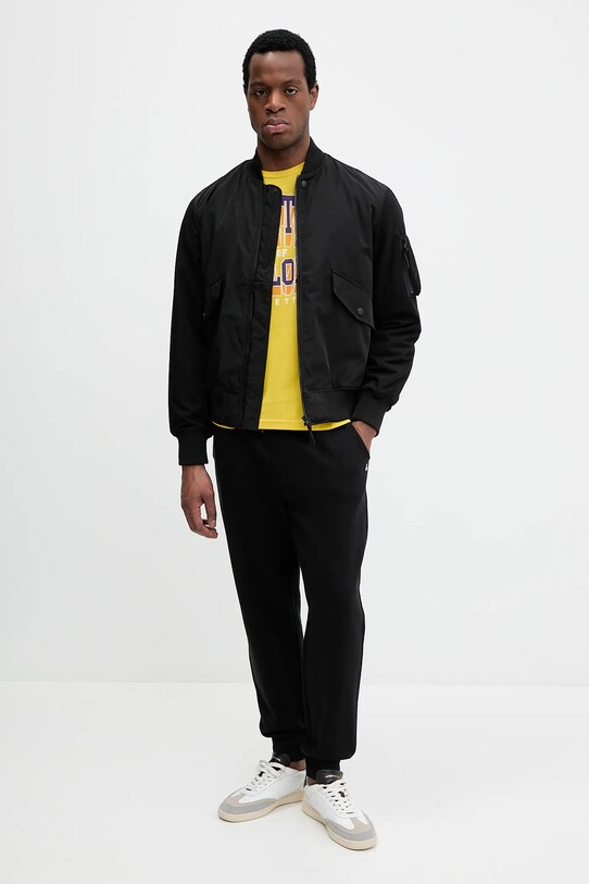 United Colors of Benetton geacă bomber 2ZPSUN06G negru SS25