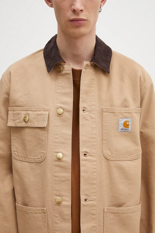 Džínová bunda Carhartt WIP Michigan Coat hnědá I031519.2N202