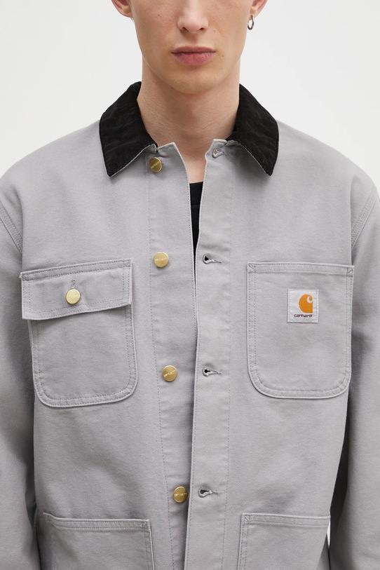 Carhartt WIP jachetă tip cămașă din bumbac Michigan Coat gri I031519.2NZ02