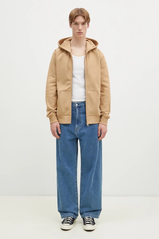 Carhartt WIP felpa Hooded Chase Jacket beige I033664.2N1XX