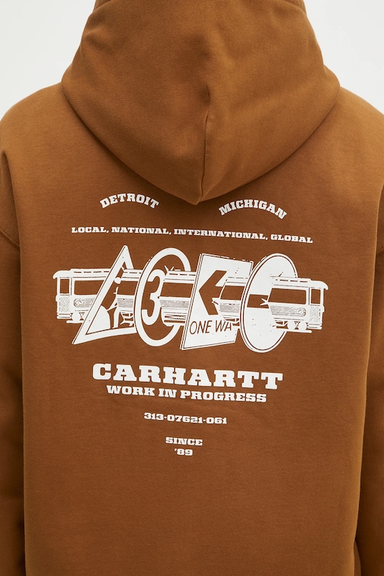 Mikina Carhartt WIP Hooded Runaway Sweat Jacket hnedá I034414.2IQ06