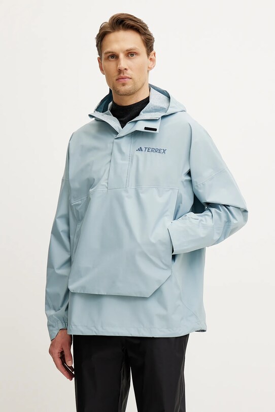 Outdoorová bunda adidas TERREX Xploric nezateplené tyrkysová JD8347