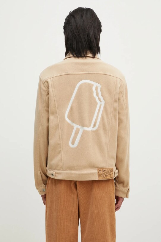 Clothing ICECREAM sweatshirt Fleece Trucker IC24406 beige