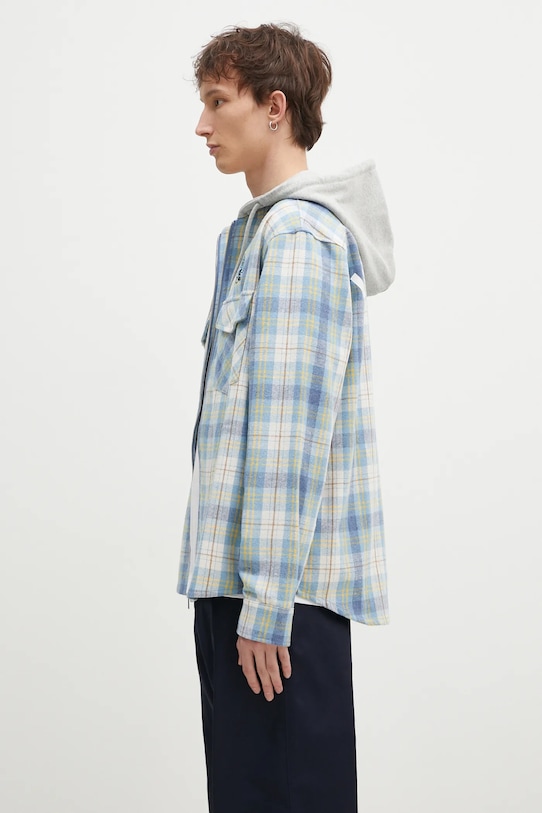 ICECREAM camasa din lana Hooded Flannel Zip Through IC24435 albastru SS25