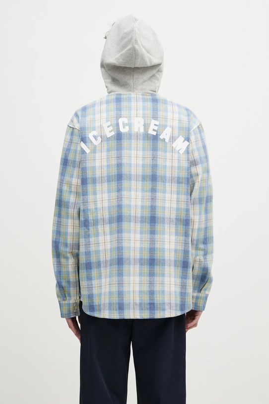 Odjeća Košulja s primjesom vune ICECREAM Hooded Flannel Zip Through IC24435 plava