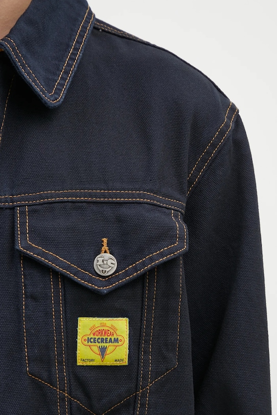 Džínová bunda ICECREAM Oil Stained Trucker Jacket námořnická modř ICW008