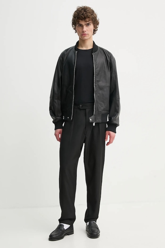 Iceberg kurtka bomber skórzana ZO11.6805 czarny SS25