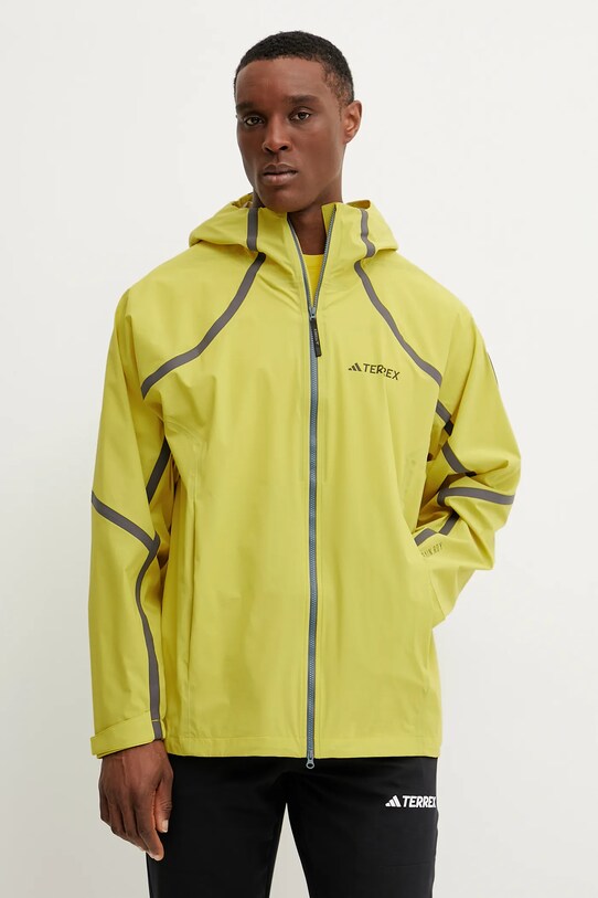 adidas TERREX geacă de ploaie x National Geographic necaptusit galben JD5834