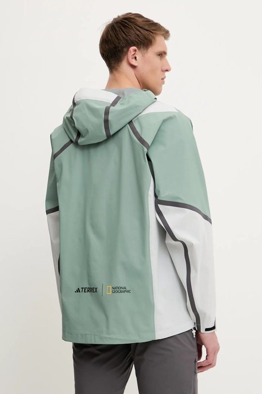 Odzież adidas TERREX kurtka przeciwdeszczowa x National Geographic JD5835 zielony