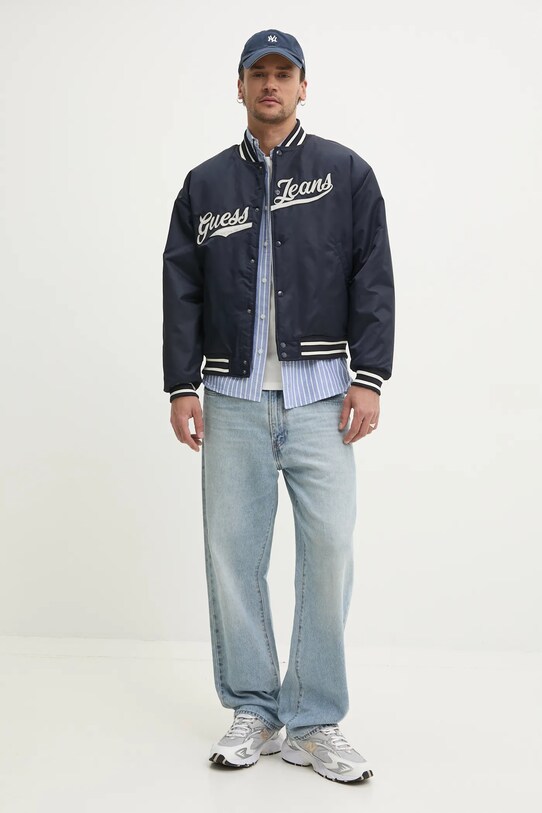 Куртка-бомбер Guess Jeans M5RL54.WHAA2 темно-синій SS25