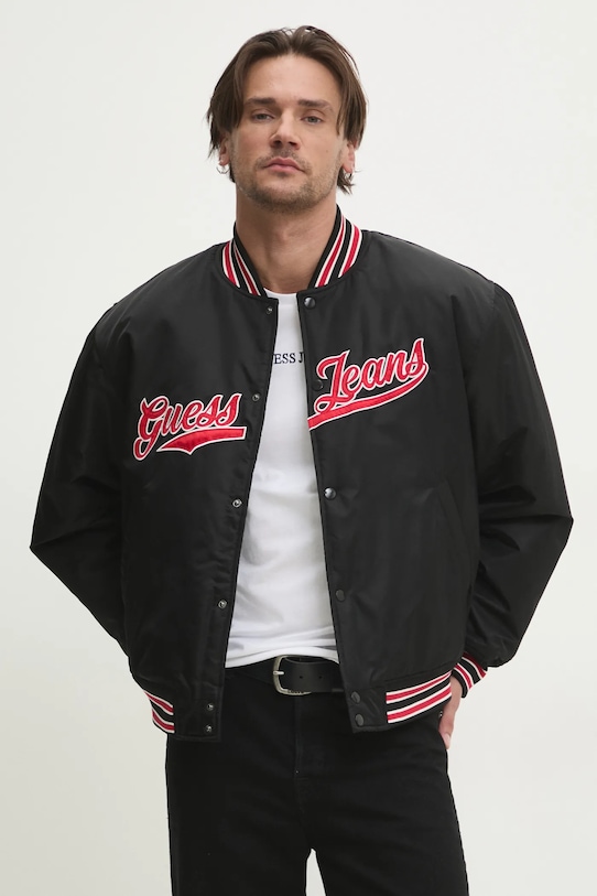 Куртка-бомбер Guess Jeans з підкладкою чорний M5RL54.WHAA2