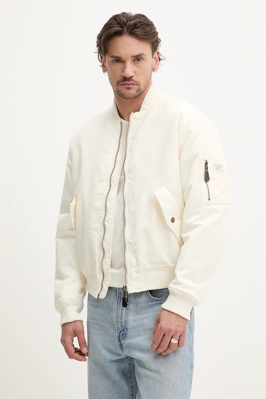 Куртка-бомбер Guess Jeans з підкладкою бежевий M5RL81.WHAA2