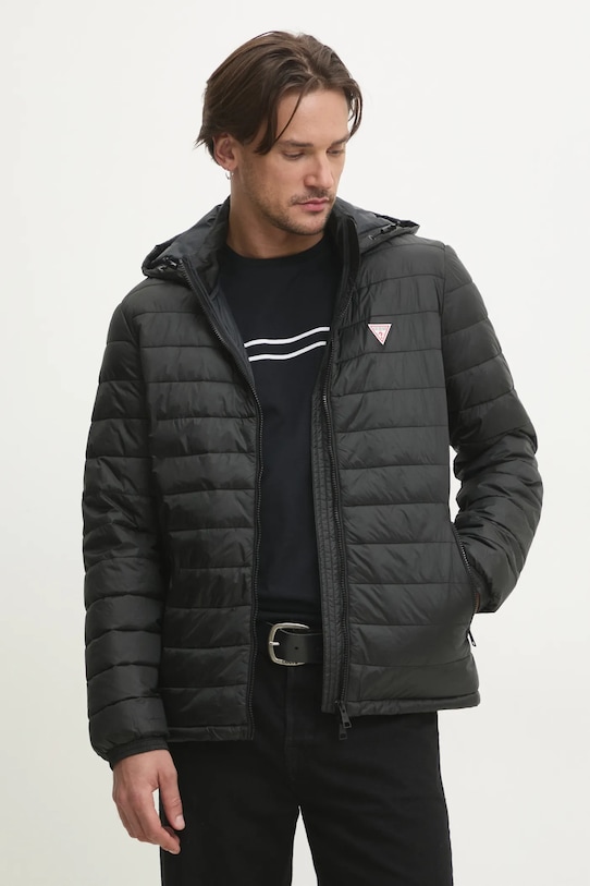 Куртка Guess Jeans з капюшоном чорний M5RL99.WHAB2