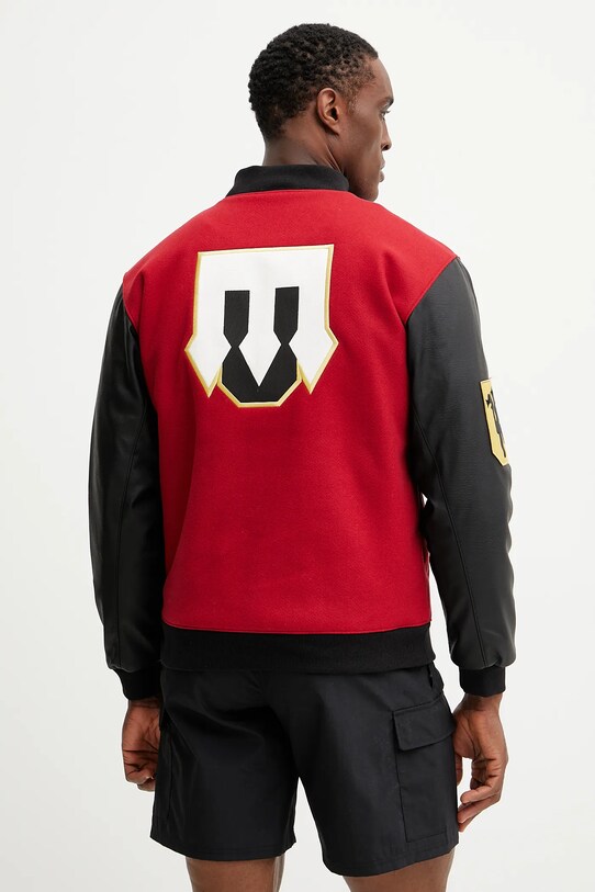 Odzież adidas Originals kurtka bomber z domieszką wełny Manchester United VRCT JF0366 czerwony
