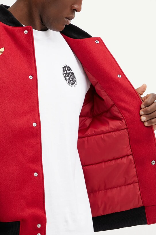 adidas Originals kurtka bomber z domieszką wełny Manchester United VRCT JF0366