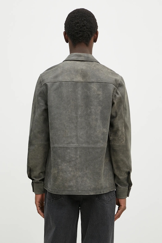 Odzież Samsoe Samsoe kurtka skórzana Saruffo X C M24400053 szary