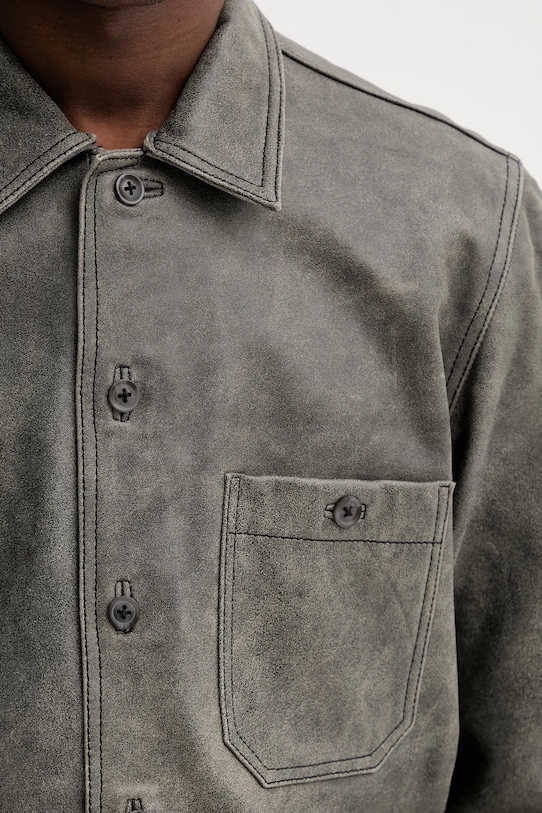 Samsoe Samsoe kurtka skórzana Saruffo X C M24400053 szary